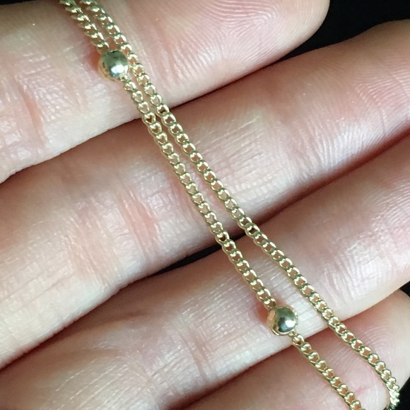 Double Layered Gold Tone Necklace - Picture 4 of 9